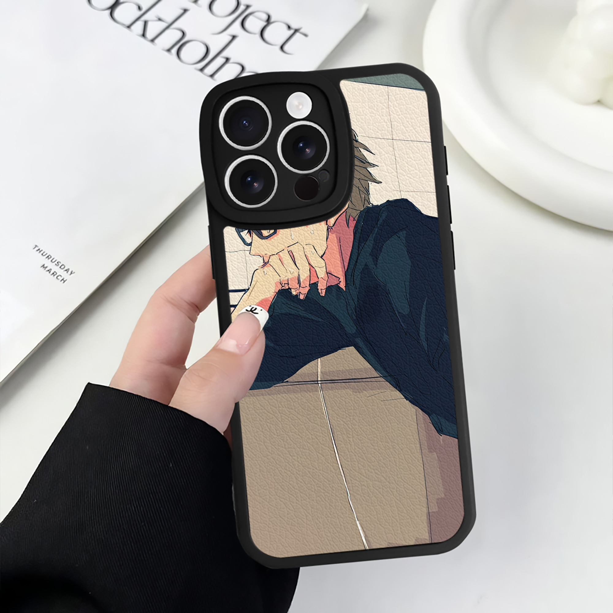 （画像用） ハイキュー!! Haikyu!! 【iPhone 16シリーズ対応】シリコンスマホケース（レザー調） 材質：シリコン